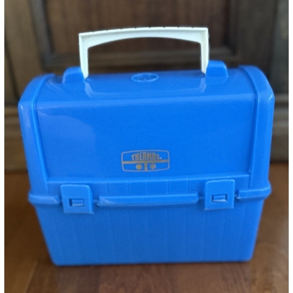 Vintage 1970s Thermos King Seeley Lunch Box Pail USA Blue EUC
